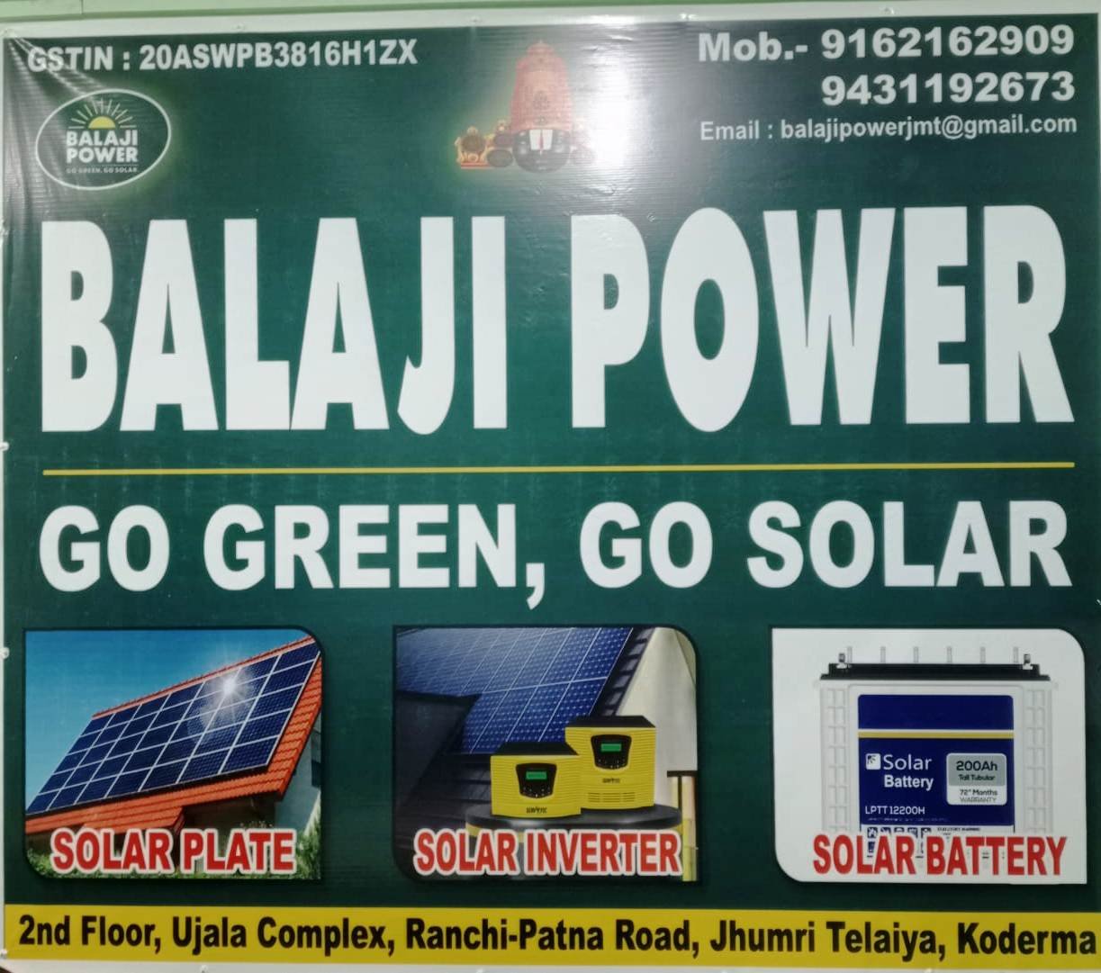Solar Power Solution Shop in Jhumri Telaiya 9162162909