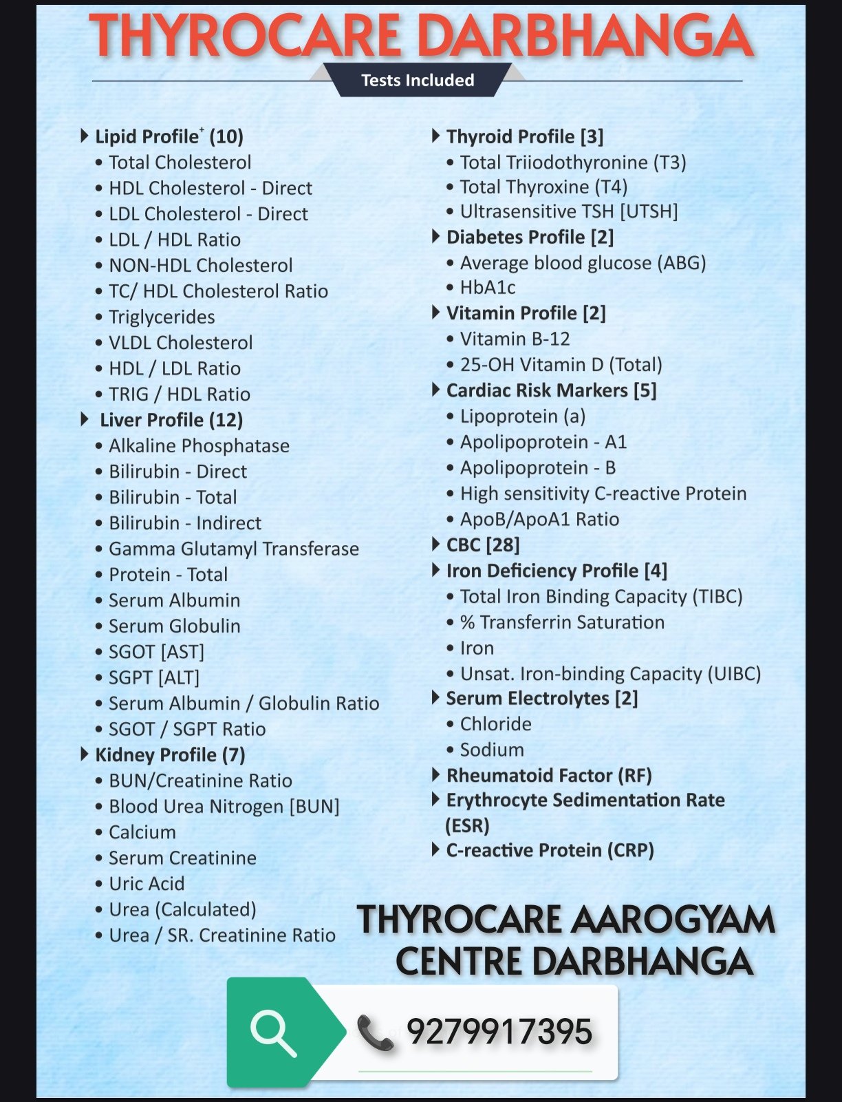 Thyrocare Aarogyam Centre Darbhanga 9279917395