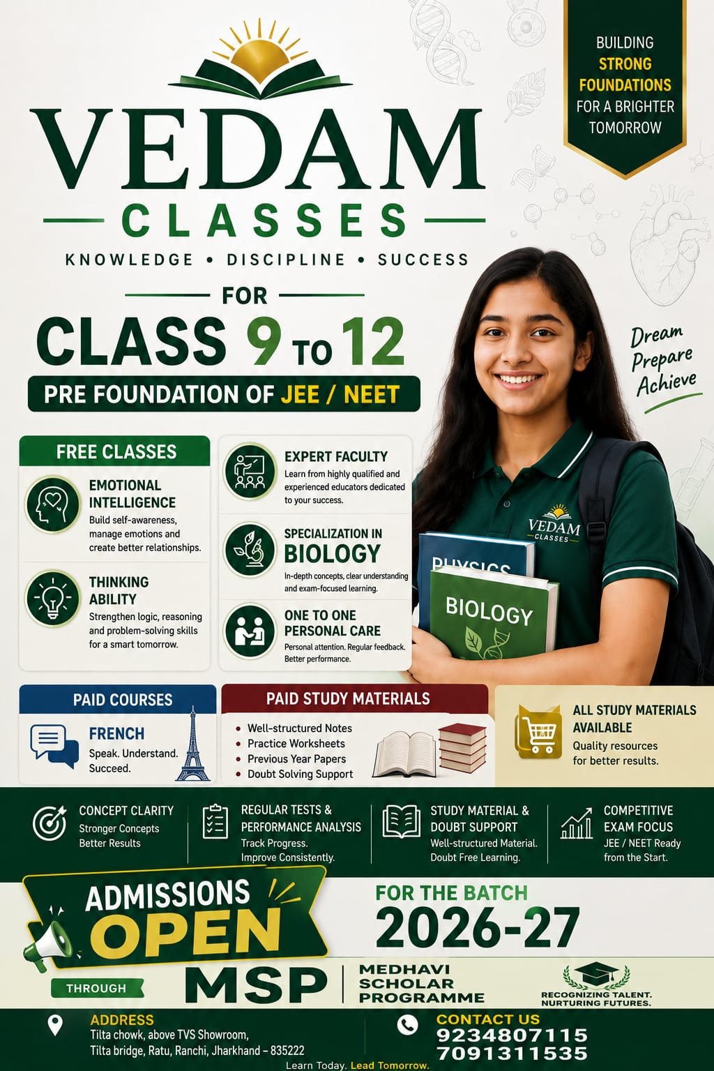 Best math teacher in ratu Ranchi 9234807115 Vedam Classes