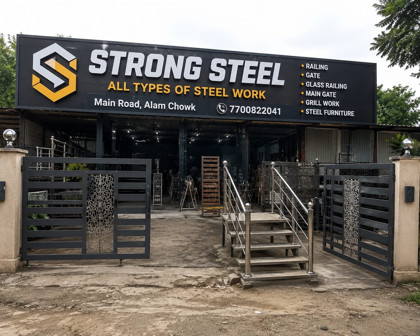 Best Terrace Shade Work Dealers in kathal more Ranchi 7700822041 Strong Steel