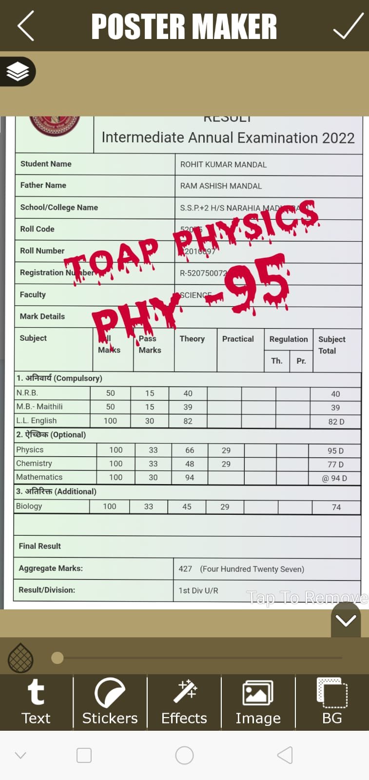 TOAP PHYSICS